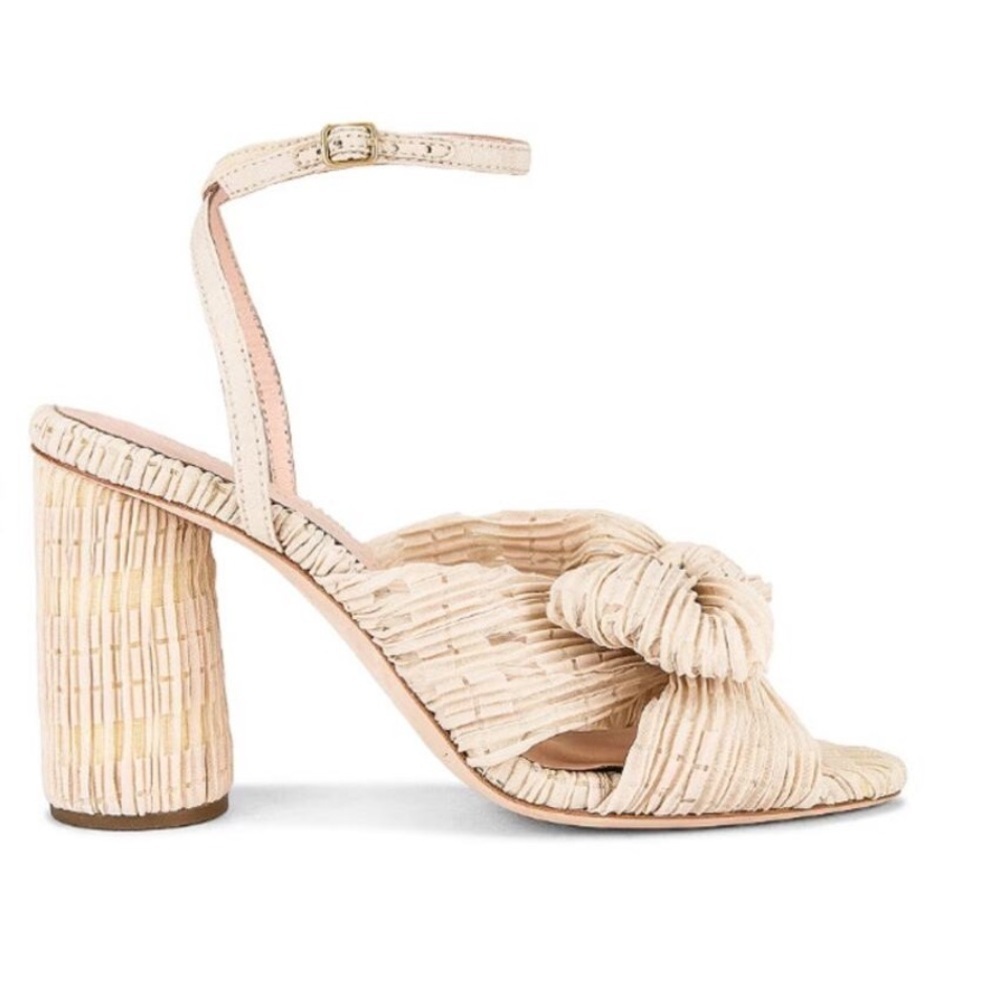 Loeffler Randall Camellia Pleated Knot Heeled Sandal Heel 8.5 NEW